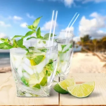 Antner Reusable Glass Straws - 12 Pack for Hot & Cold Drinks