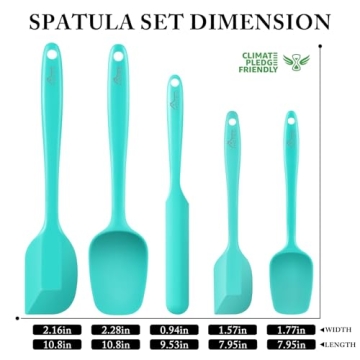 5 PC HOTEC Silicone Spatula Set - High Heat & Non-Stick