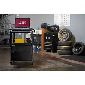 LUXOR A/V Cart - Adjustable Steel with Security Cabinet