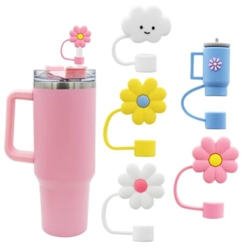 Cute Flower Straw Cover Caps for Stanley Cups | Silicone