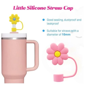 Cute Flower Straw Cover Caps for Stanley Cups | Silicone