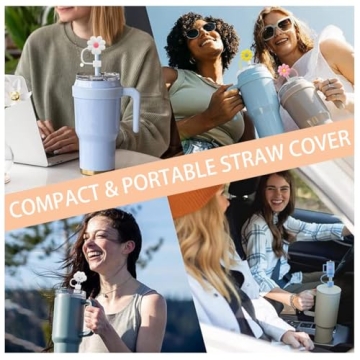 Cute Flower Straw Cover Caps for Stanley Cups | Silicone
