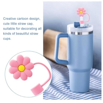 Cute Flower Straw Cover Caps for Stanley Cups | Silicone