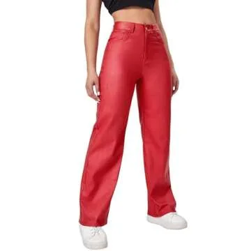 Verdusa Women's High Waist PU Leather Leggings for Chic Style