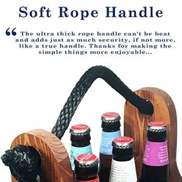 Personalized Wood Beer Caddy with Bottle Opener and Magnetic Bottle Cap Catcher. Handmade Rustic Wooden Six Pack Tote/Carrier - Boxed Split Monogram with Est. Date