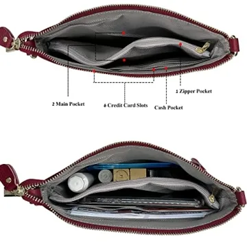 Beurlike Leather Wristlet Wallet Clutch for Women on the Go