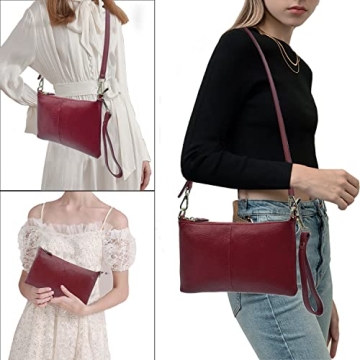 Beurlike Leather Wristlet Wallet Clutch for Women on the Go