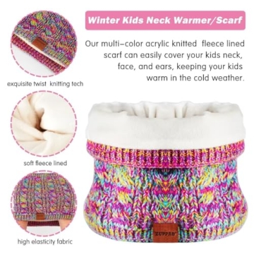 Rainbow Kids Winter Hat and Scarf Set for Toddlers