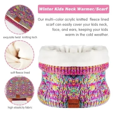 Rainbow Kids Winter Hat and Scarf Set for Toddlers