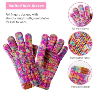 Rainbow Kids Winter Hat and Scarf Set for Toddlers