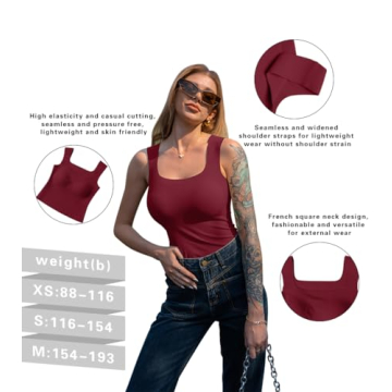 Stylish HYZ Women’s Ribbed Sleeveless Crop Tops in Black & Wine Red