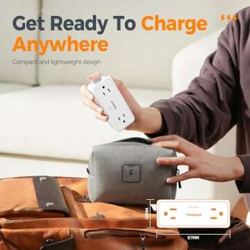 Multi Plug Wall Outlet, TESSAN 4 Outlet Extender with 3 USB (1 USB C), Multi Plug Surge Protector 900J, Multiple Wall Charger for Home Office Dorm Room Essentials, White