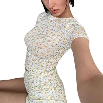 Multitrust Women Knit 2 Piece Outfit Set Long Sleeve Crop Tops and Shorts Casual Cover Up Pullover Top Streetwear