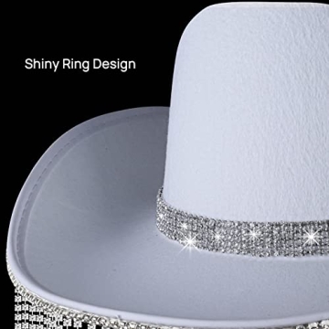 MGupzao White Sparkly Cowgirl Hat - Bachelorette Gift