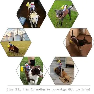 NACOCO Cowboy Rider Dog Costume for Dogs Clothes Knight Style with Doll and Hat for Halloween Day Pet Costume (L)