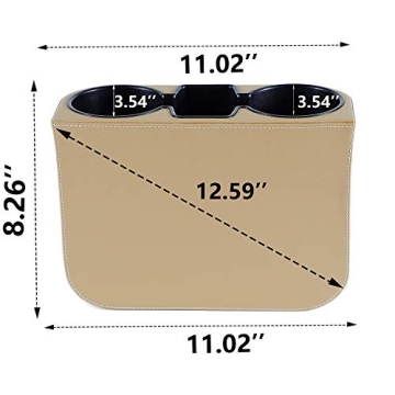 IOKONE Car Cup Holder Organizer with Leather Cover