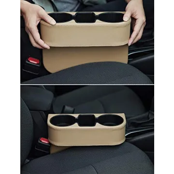 IOKONE Car Cup Holder Organizer with Leather Cover
