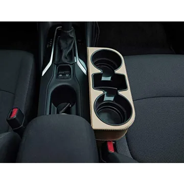 IOKONE Car Cup Holder Organizer with Leather Cover