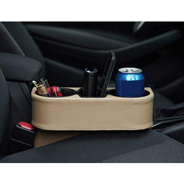 IOKONE Car Cup Holder Organizer with Leather Cover