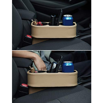 IOKONE Car Cup Holder Organizer with Leather Cover