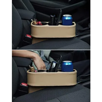 IOKONE Car Cup Holder Organizer with Leather Cover