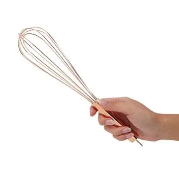 Juvale Copper Balloon Whisk, Handheld Stainless Steel Coated Wire for Egg Whisking, Blending, Beating, Stirring (12 Inches)