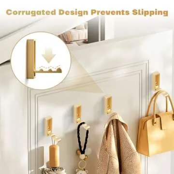 VOSEPO Folding Wall Hook, 4Pcs Foldable Coat Hooks Wall Mounted, Heavy Duty Wall Hooks Zinc Alloy No Rust Fold Up Hooks for Wall Hanging Coat, Towel, Key, Hat, Bag, Jacket, Backpack. (Gold)
