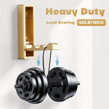 VOSEPO Folding Wall Hook, 4Pcs Foldable Coat Hooks Wall Mounted, Heavy Duty Wall Hooks Zinc Alloy No Rust Fold Up Hooks for Wall Hanging Coat, Towel, Key, Hat, Bag, Jacket, Backpack. (Gold)