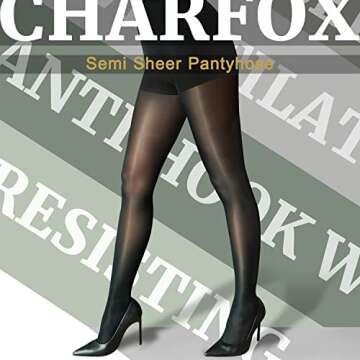 CHARFOX Women's Semi Sheer Tights for Everyday Comfort