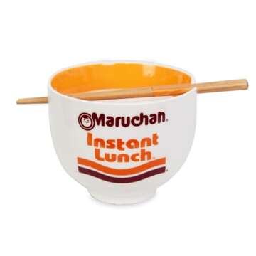 Fifth Sun Maruchan Instant Lunch Bowl - Ceramic Ramen Bowl Set with Chopsticks
