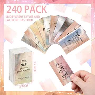 Yaomiao 240 Pcs Bible Verse Cards - Mini Inspirational Quote Cards for Everyone