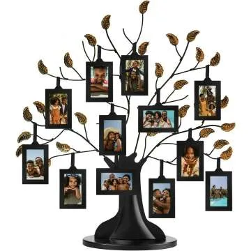 Americanflat Family Tree with 12 Frames & Ribbons 22"