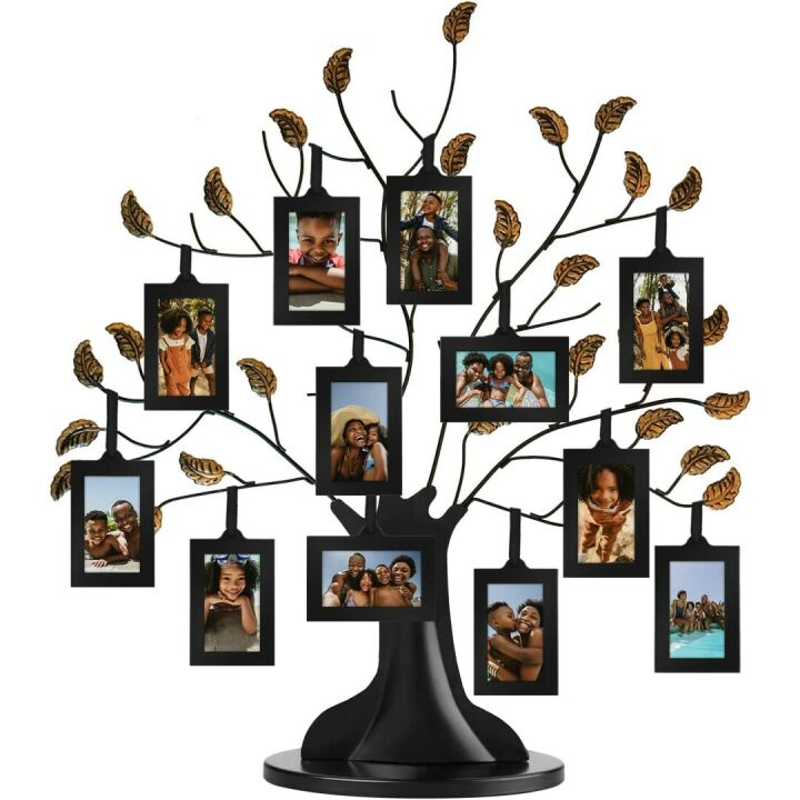 Americanflat Family Tree with 12 Frames & Ribbons 22"