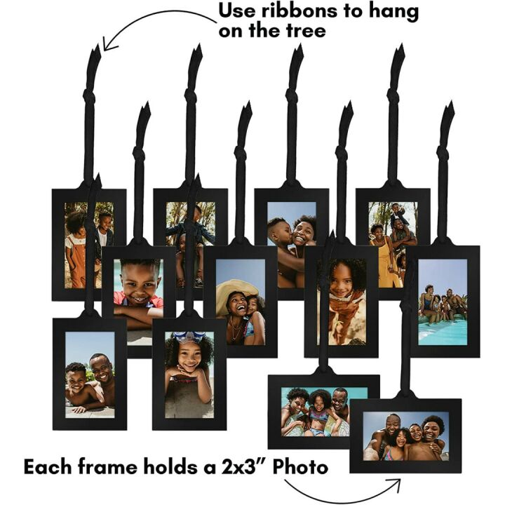 Americanflat Family Tree with 12 Frames & Ribbons 22"