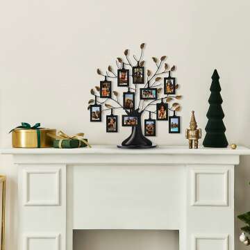 Americanflat Family Tree with 12 Frames & Ribbons 22"
