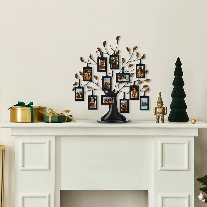 Americanflat Family Tree with 12 Frames & Ribbons 22"