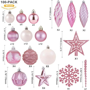 100ct Shatterproof Christmas Ball Ornaments Set for Holiday Decor