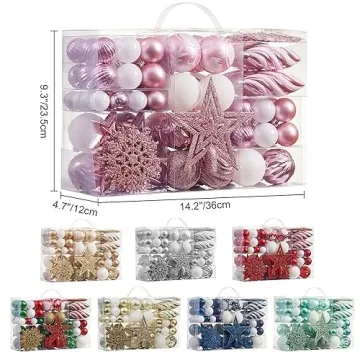 100ct Shatterproof Christmas Ball Ornaments Set for Holiday Decor