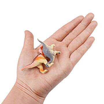 HAPTIME Plastic Assorted Mini Dinosaur Figures, Little Dinosaur Figurine, Small Dino Toy 1.5 inch, G...