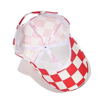 HAOOIE Unisex Checkered Print Baseball Cap for Outdoor Fun
