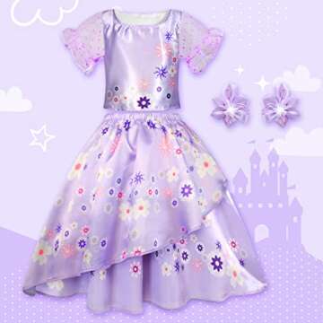 Meland Princess Dress Up - Princess Dresses for Girls with Princess Toys, Dress Up Clothes for Little Girls Pretend Play