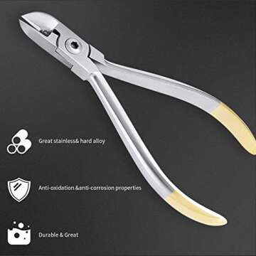 faruijie Dental Cutter Plier - Braces Orthodontic Ligature Plier Professional Stainless Steel Dental Plier Pin and Ligature Wire Cutter Orthodontic Light Wire Cutting Pliers