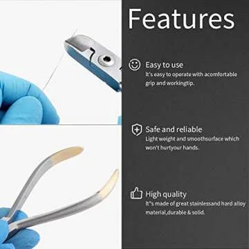 faruijie Dental Cutter Plier - Braces Orthodontic Ligature Plier Professional Stainless Steel Dental Plier Pin and Ligature Wire Cutter Orthodontic Light Wire Cutting Pliers