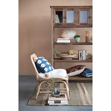 Creative Co-Op Boho Rattan Wrapped Hurricane Vase 9x9x11