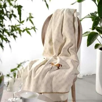 Croker Horse Luxury Yellow Cashmere Throw Blanket