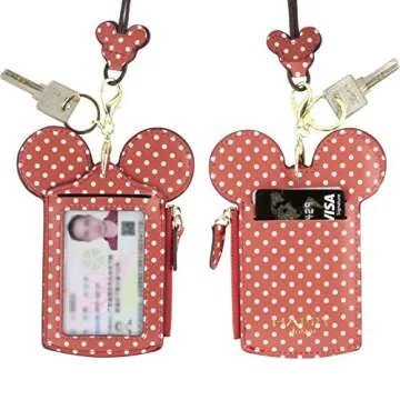 QiMing Animal ID Holder with Lanyard Neck Wallet for Women