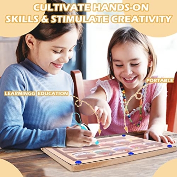 Magnetic Color and Number Maze - Educational Wooden Puzzle Game