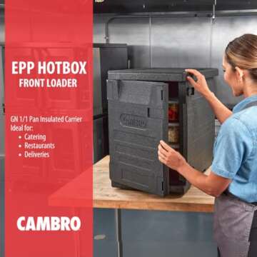 Cambro GoBox Insulated Thermal Hot Box - Lightweight Food Carrier for Catering