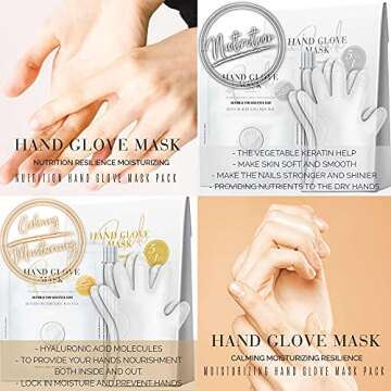 DLUX PROFESSIONAL Hand Masks - Moisturizing Fragrant Hand Mask Gloves, Protein Rich Moisturizing Gloves For Dry Skin, Single Use