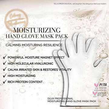 DLUX PROFESSIONAL Hand Masks - Moisturizing Fragrant Hand Mask Gloves, Protein Rich Moisturizing Gloves For Dry Skin, Single Use